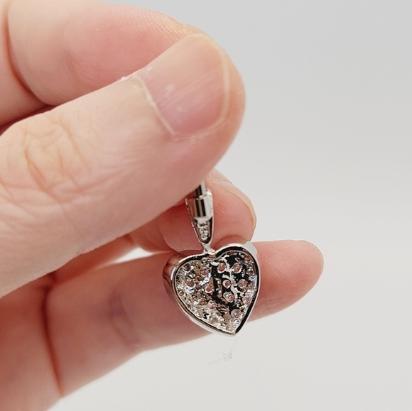 New Sterling Silver Heart CZ Belly Button Navel Ring - Picture 4 of 4